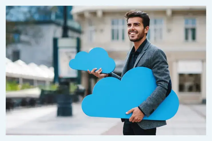 man with cloud
