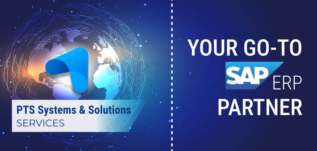 PTS Systems & Solutions logo with SAP ERP Partner accreditation, based in Mumbai, India.